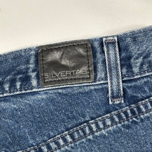 VTG Levis SilverTab BAGGY FIT Denim Jeans Y2K Grunge Skate Mens 32x30* Hemmed - Picture 10 of 13
